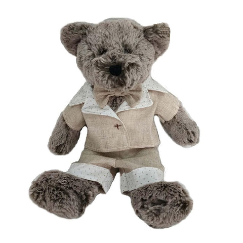 Cuddly toy brown bear boy