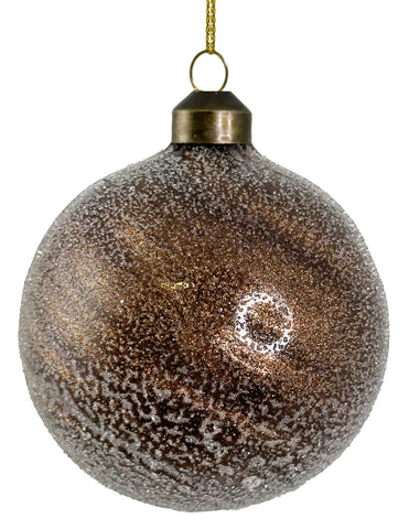 Shishi - Glass ball sugared brown glitter - 66220