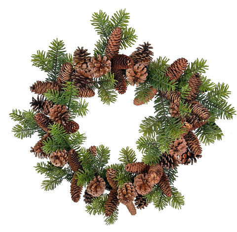 Shishi - Mixed cone wreath with fir d65cm - 67561