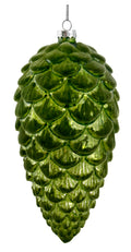 Shishi Glass pine cone antique green velvet 68237