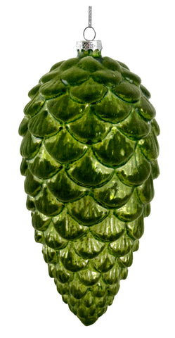 Shishi Glass pine cone antique green velvet 68237