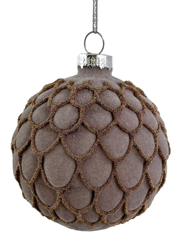 Shishi - Glass velvet ball lt brown 68524