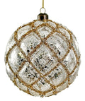 Shishi Glass velvet ball antique silver v/gold with gold - 68913
