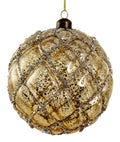 Shishi Glass velvet ball antique gold with gold - 68916