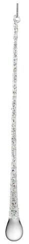 Shishi - Glass drop transparent w/silver glitter 25 cm  - 68956