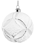 Shishi Glass floral ball silver white 10cm - 68996