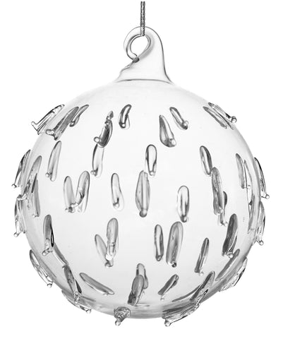 Shishi - Glass ball clear w/teardrops  - 69082