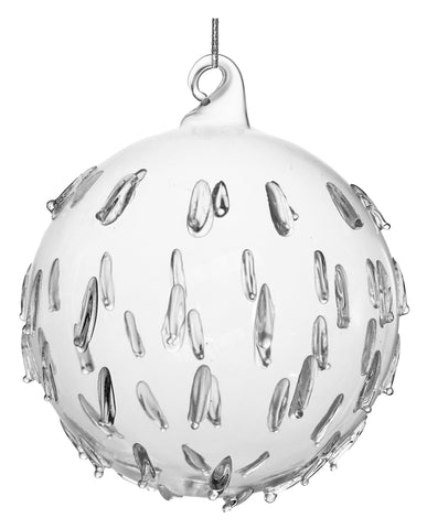 Shishi - Glass ball clear w/teardrops - 69083