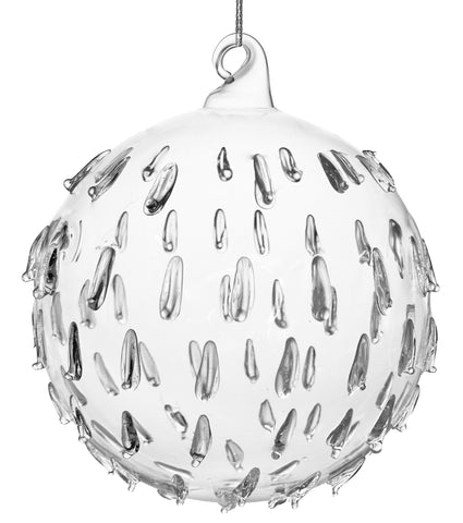 Shishi - Glass ball clear w/teardrops  - 69084