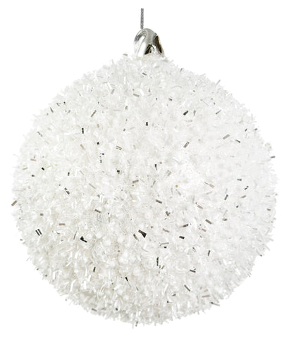 Shishi - Glass ball white tinsel beads - 69184