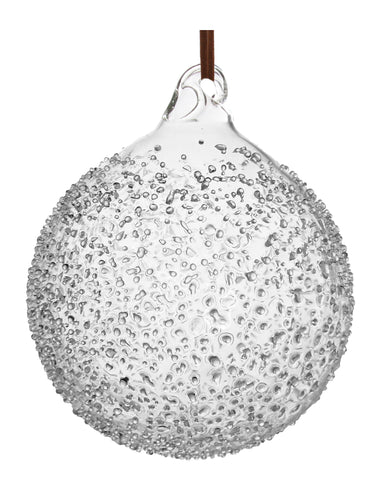Shishi - Glass ball clear frosted leather hanger - 69270