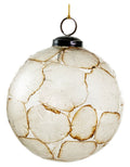 Shishi - Glass ball burned paper mosaic grey transparent 12cm - 69299