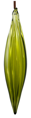 Shishi - Glass drop lined olive green - 69430