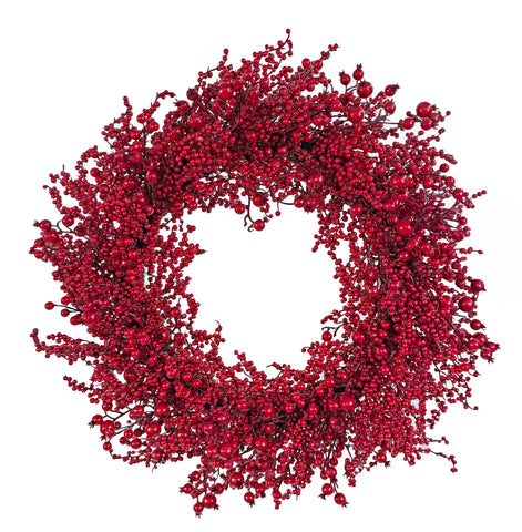 Shishi Mixed red berry wreath 75cm - 70387
