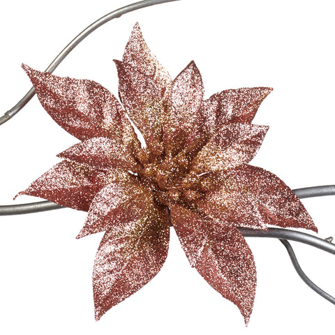 GLT POINSETTIA ON CLIP -  A 50118