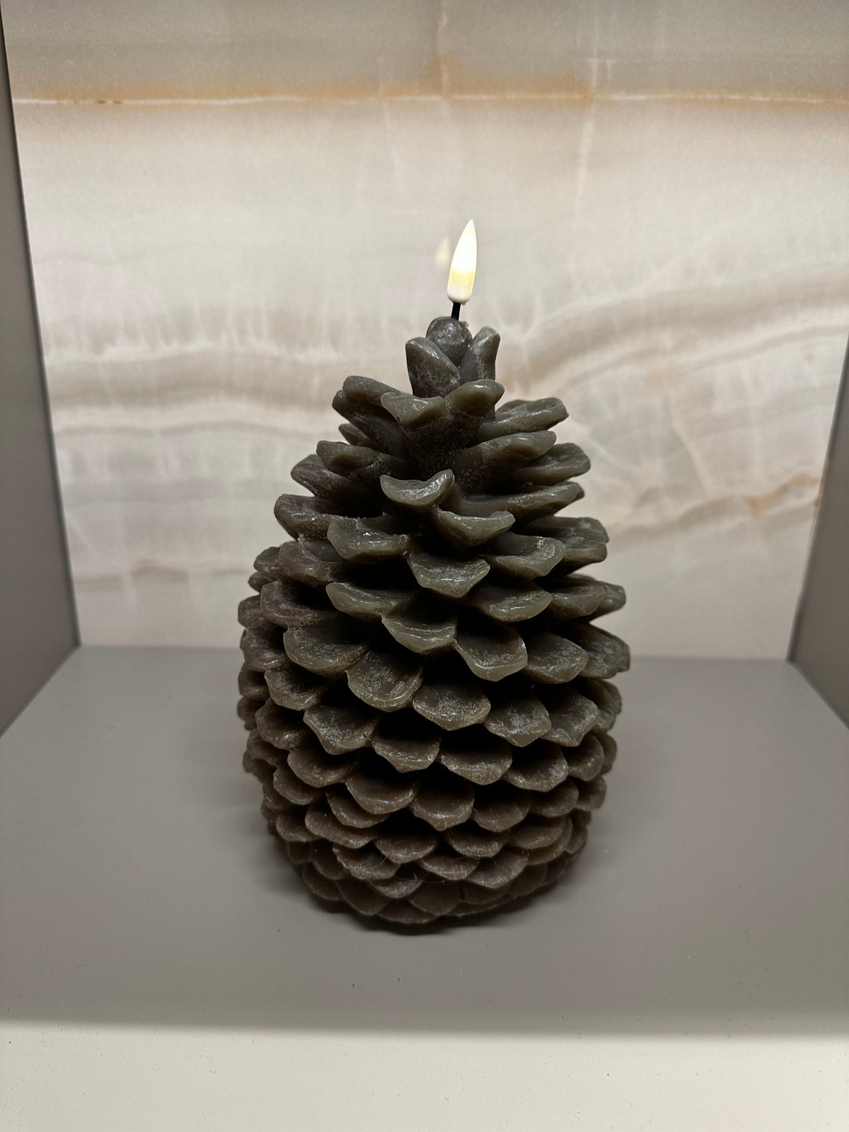 Pine Cone Candle Brown - Xmas 0014