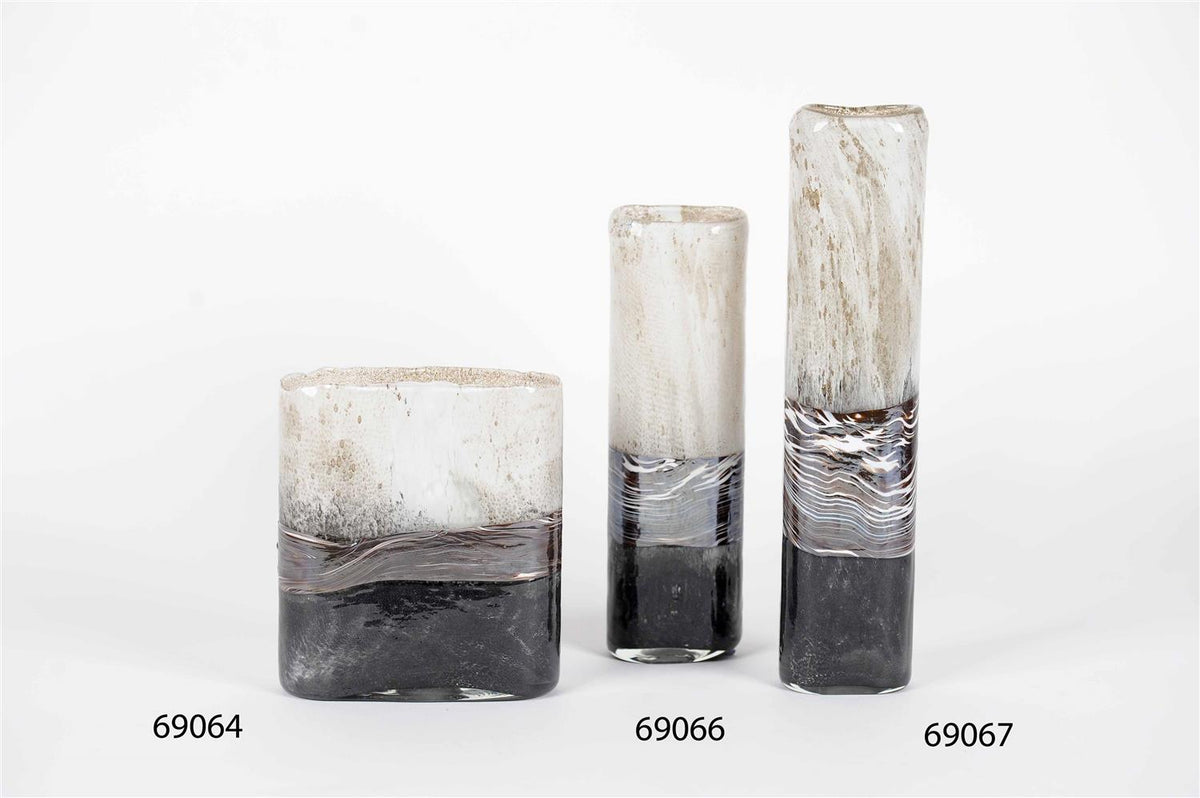 Rastelli - Flowtrack grey - flat glass vase (69064)