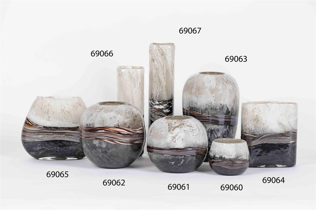 Rastelli -Flowtrack grey - flat glass vase (69065)