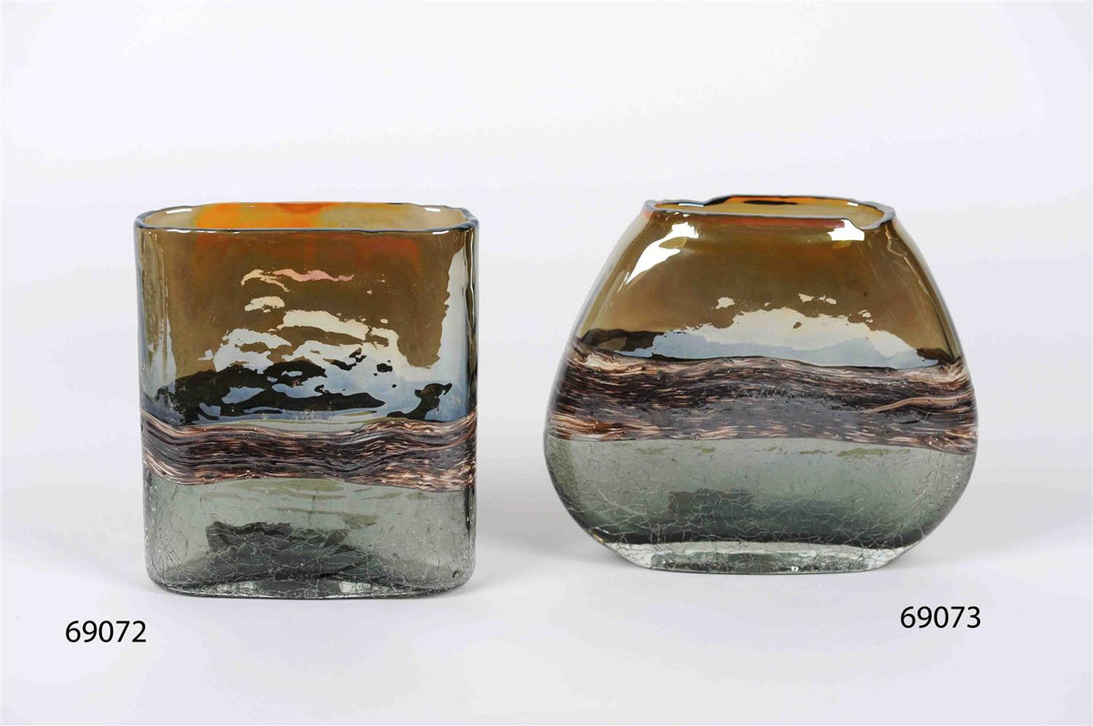Rastelli - Flowtrack gold - flat glass vase ( 69072)