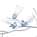 DELFT CURLY FEATH BIRD ON CLIP - MC 40012